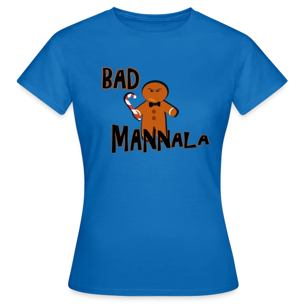 Maquette de T-shirt Femme « Mannala Alsacien Humour : Brioche de Noël » à personnaliser
