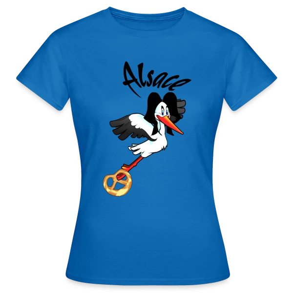 Maquette de T-shirt Femme « Logo Cigogne Alsace » à personnaliser
