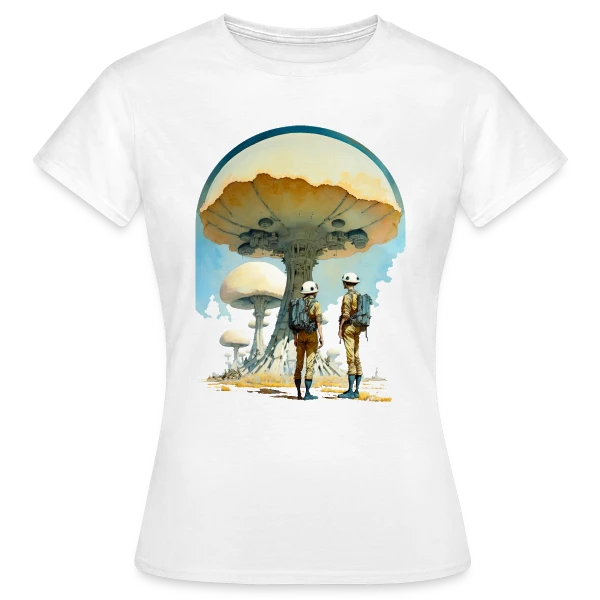 Astro-Champignons 70s Sci-Fi Spatial sur T-shirt Femme