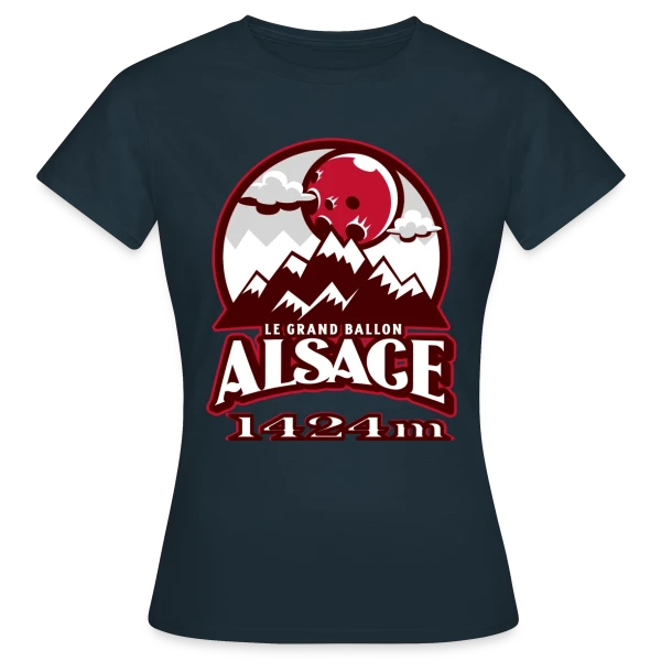 Maquette de T-shirt Femme « Alsace : Le Grand Ballon des Vosges (1424m) » à personnaliser