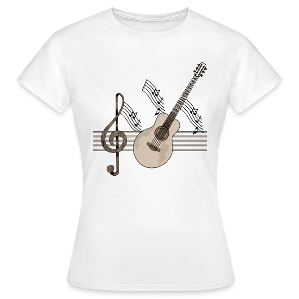 Maquette de T-shirt Femme « Guitare Passion Musique » à personnaliser