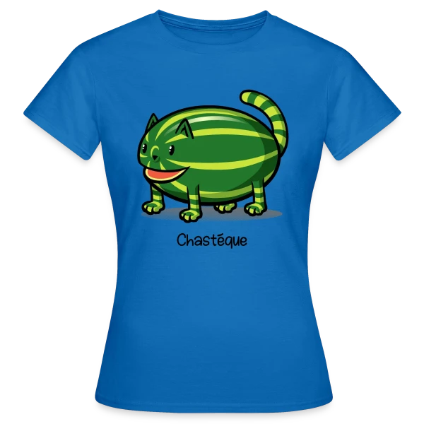 Maquette de T-shirt Femme « Chastèque : Le Chat Pastèque Original » à personnaliser