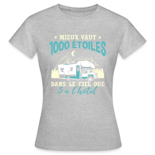 Maquette de T-shirt Femme « Camping-Car Fun: L'Humour du Campeur Passionné » à personnaliser