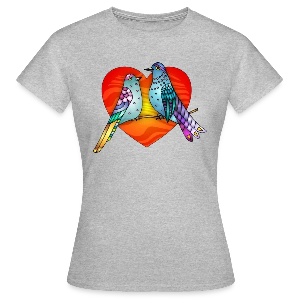 Maquette de T-shirt Femme « Envol Poétique des Oiseaux » à personnaliser
