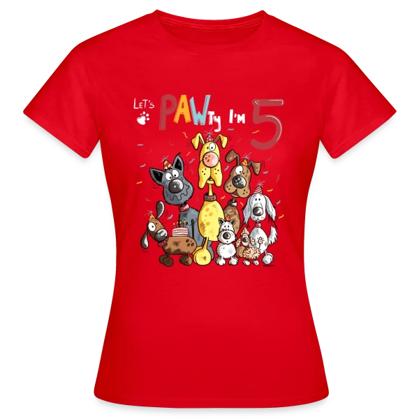 Maquette de T-shirt Femme « 5 ans, Ma Fête Canine » à personnaliser
