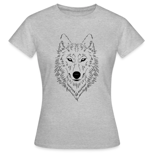 Maquette de T-shirt Femme « Loup Stylisé Majestueux » à personnaliser