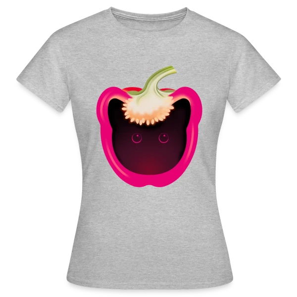 Maquette de T-shirt Femme « Chat-Pimenté » à personnaliser