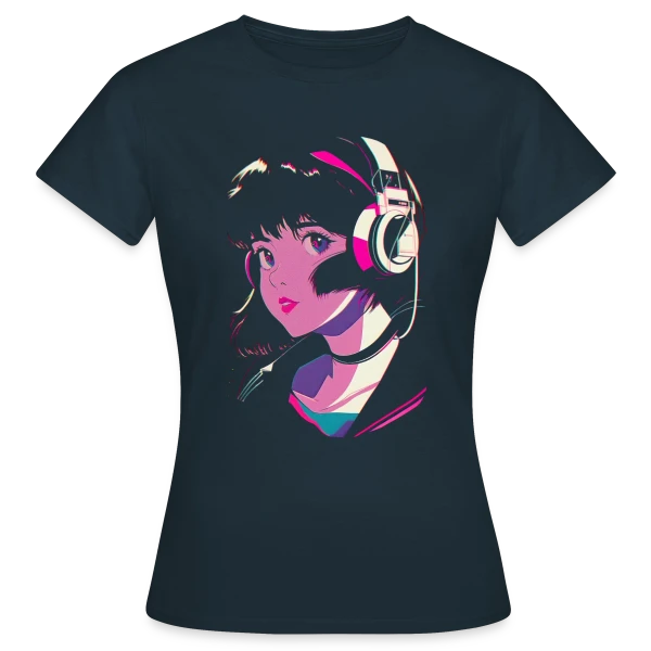 Fille Anime Esthétique Lo-Fi J-Pop sur T-shirt Femme