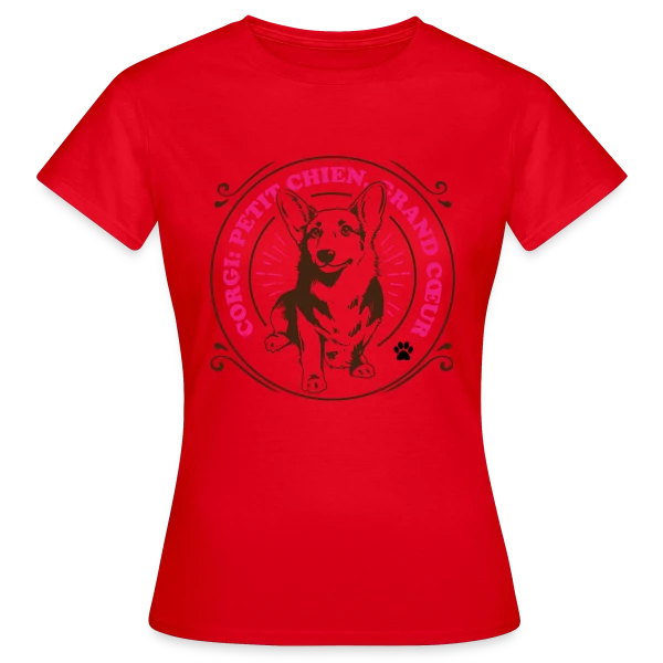 Maquette de T-shirt Femme « Corgi Grand Cœur: Adorable T-shirt pour Amoureux des Chiens » à personnaliser