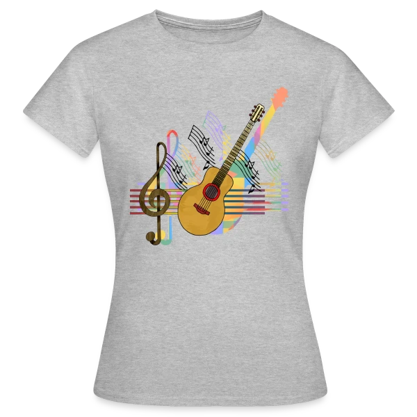 Maquette de T-shirt Femme « Passion Guitare » à personnaliser