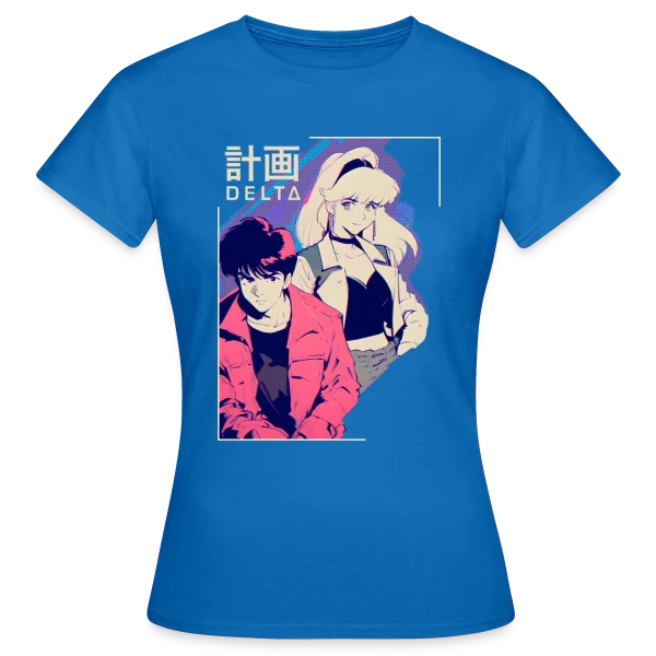 Maquette de T-shirt Femme « Agents Secrets Anime Rétro 80s/90s - Projet Delta » à personnaliser