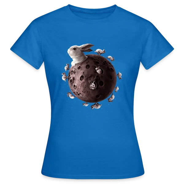 Maquette de T-shirt Femme « Planète Lapin : Le Bonheur des Rongeurs » à personnaliser