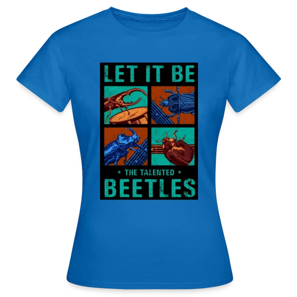 Maquette de T-shirt Femme « The Beetles : Insectes Musiciens Rock » à personnaliser
