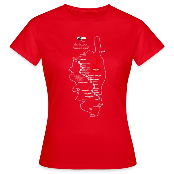 Maquette de T-shirt Femme « GR20 Corse: Randonnée Mythique » à personnaliser