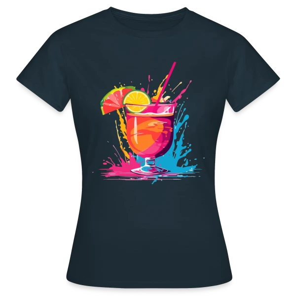 Maquette de T-shirt Femme « Cocktail Explosif Couleurs » à personnaliser