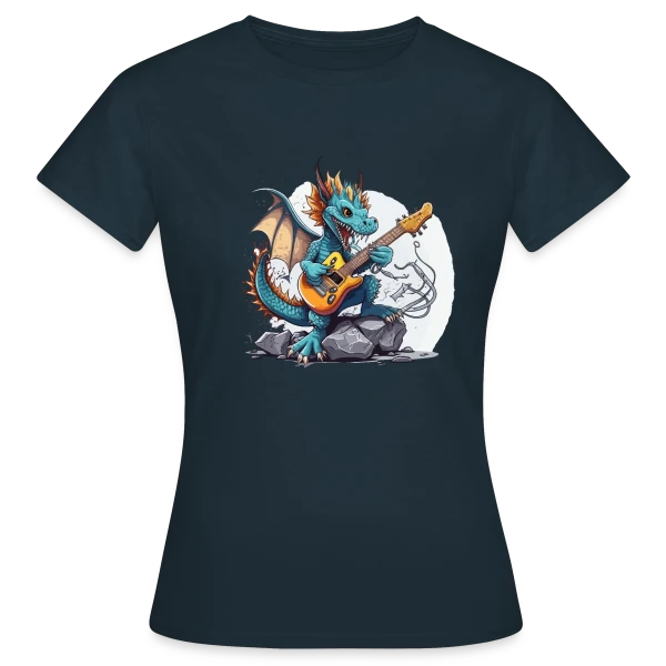 Maquette de T-shirt Femme « Dragon Rocker : La Légende Musicale » à personnaliser