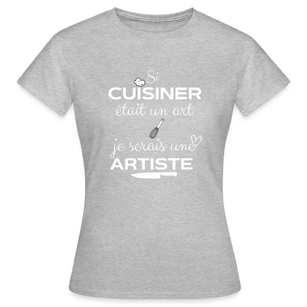 Maquette de T-shirt Femme « Humour Cuisine : Amoureux de la Bonne Chère » à personnaliser