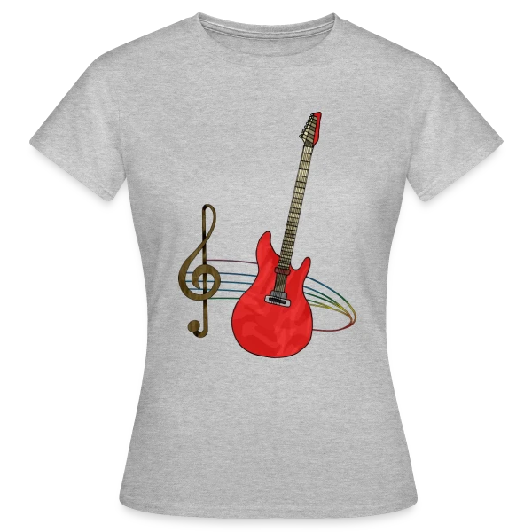 Maquette de T-shirt Femme « Guitare Passion » à personnaliser