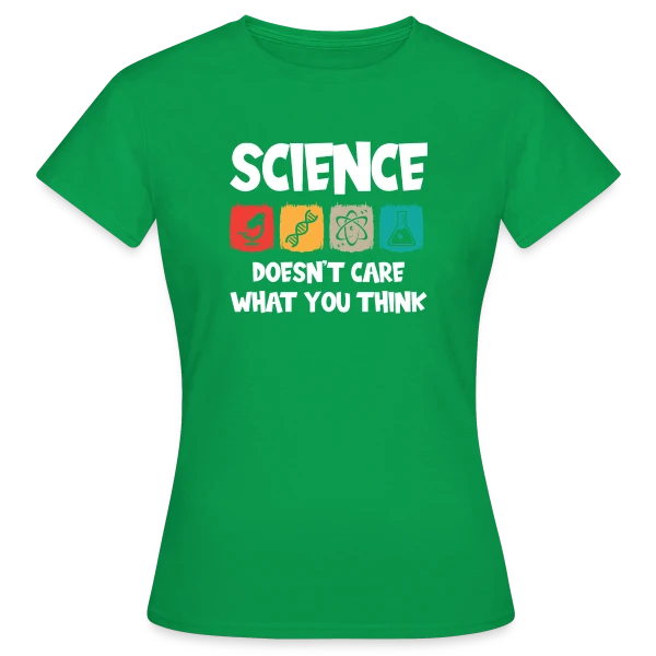 Maquette de T-shirt Femme « Science Contre Dogme | Humour Scientifique » à personnaliser