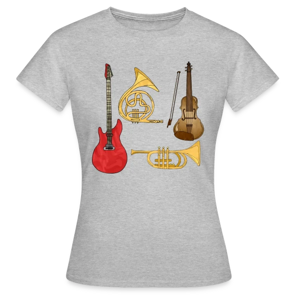 Maquette de T-shirt Femme « Passion Musique & Instruments » à personnaliser