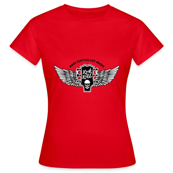 Maquette de T-shirt Femme « Esprit Rock Musique » à personnaliser