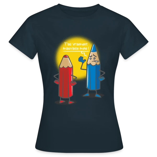 Maquette de T-shirt Femme « Humour: Mauvaise Mine » à personnaliser