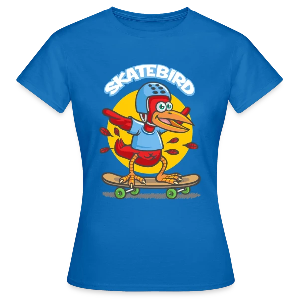 Maquette de T-shirt Femme « Skatebird : L'oiseau skater » à personnaliser