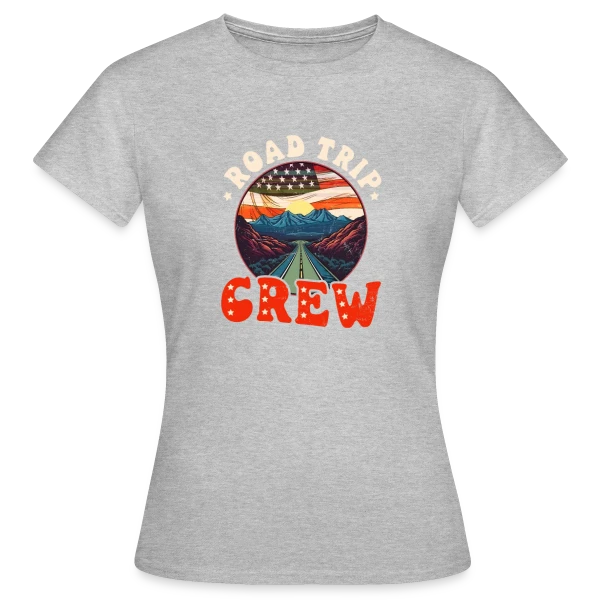 Maquette de T-shirt Femme « Équipe Road Trip Américain » à personnaliser