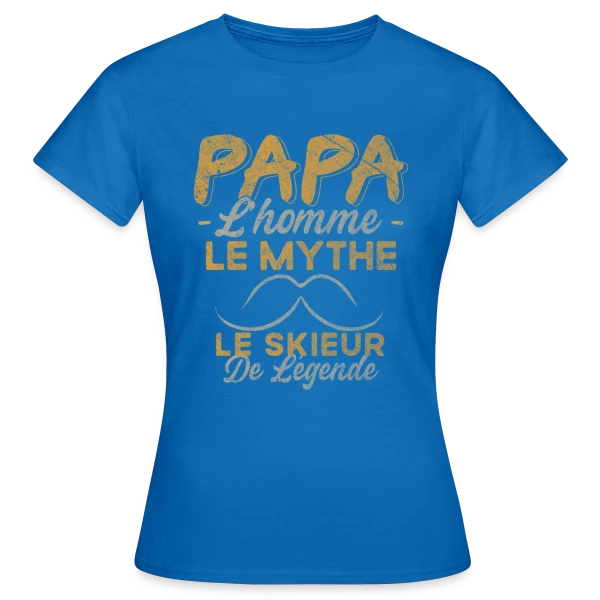 Maquette de T-shirt Femme « Papa Skieur de Légende - Humour Cadeau Ski » à personnaliser