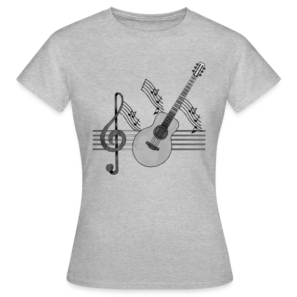 Maquette de T-shirt Femme « Guitare Passion » à personnaliser
