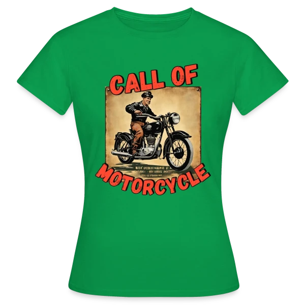 Maquette de T-shirt Femme « Appel de la Moto Rétro » à personnaliser