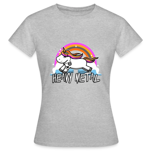 Maquette de T-shirt Femme « Licorne Heavy Metal Rockeuse » à personnaliser