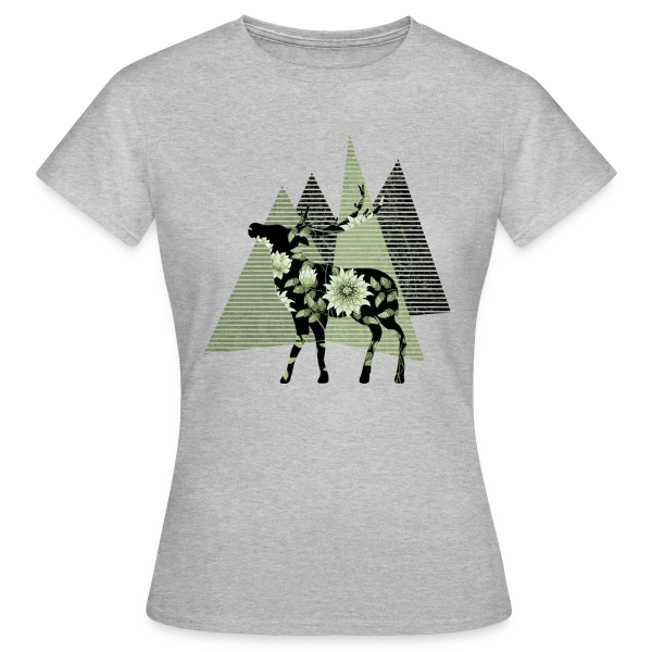 Maquette de T-shirt Femme « Cerf Majestueux » à personnaliser