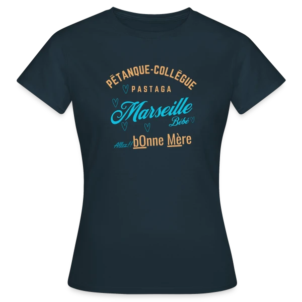 Maquette de T-shirt Femme « Mots Doux de Marseille » à personnaliser