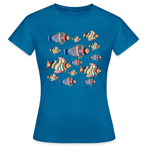 Maquette de T-shirt Femme « Passion Pêche : L'Esprit du Poisson » à personnaliser