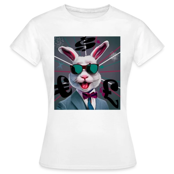 Maquette de T-shirt Femme « Lapin Business Man » à personnaliser