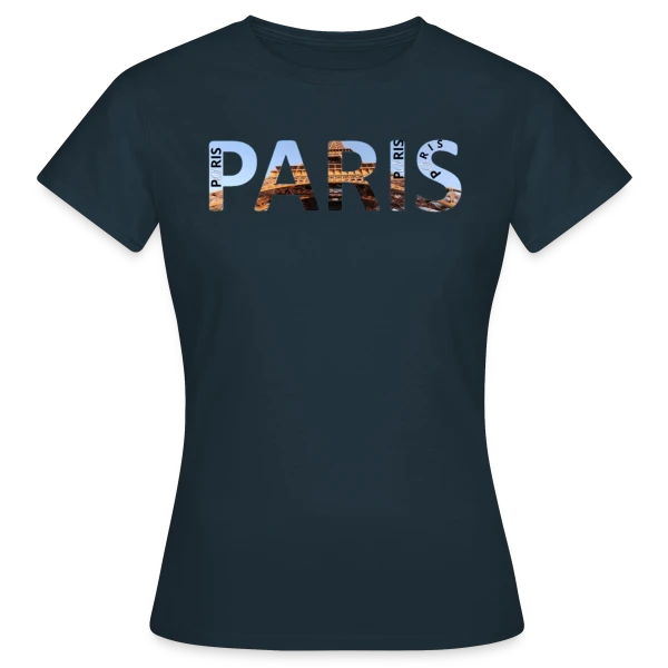 Maquette de T-shirt Femme « Paris Tour Eiffel » à personnaliser