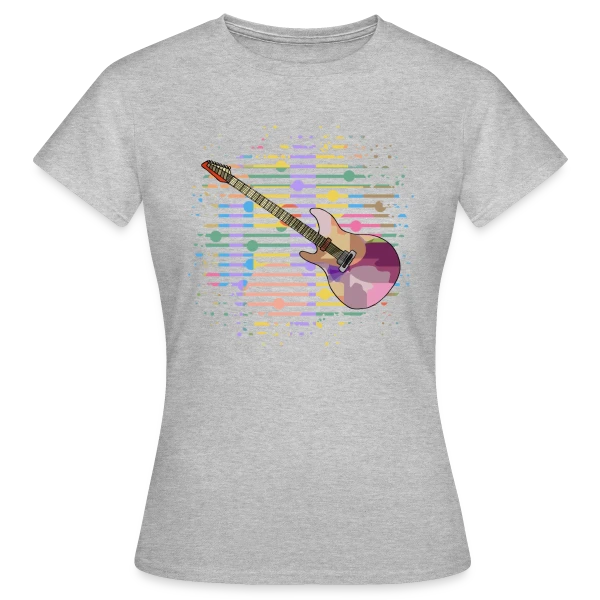 Maquette de T-shirt Femme « Guitare Passion » à personnaliser