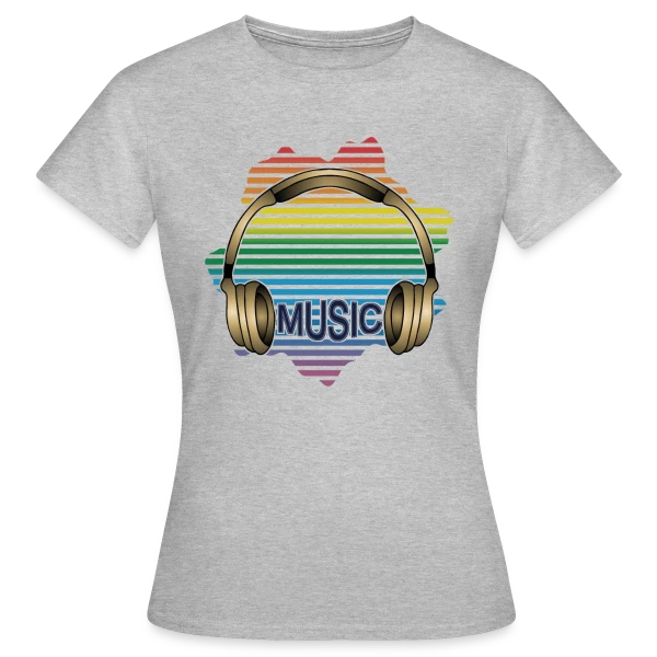 Maquette de T-shirt Femme « Casque Audio Stylé » à personnaliser