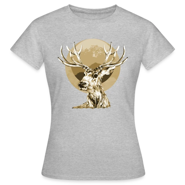 Maquette de T-shirt Femme « Cerf Majestueux » à personnaliser