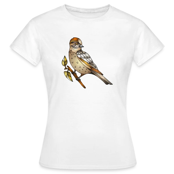 Maquette de T-shirt Femme « L'Oiseau Arc-en-ciel » à personnaliser