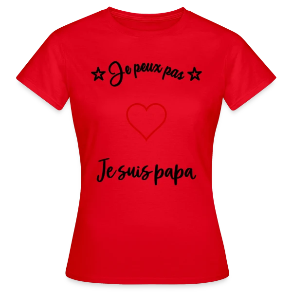 Maquette de T-shirt Femme « Cœur Papa : Je t'aime Super Papa » à personnaliser