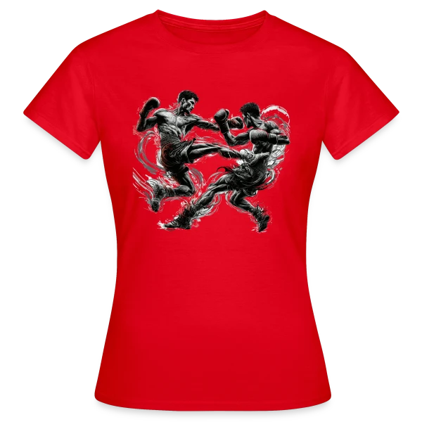 Maquette de T-shirt Femme « Kickboxing, Thaï Boxe, Muay Thai - Passion Combat » à personnaliser