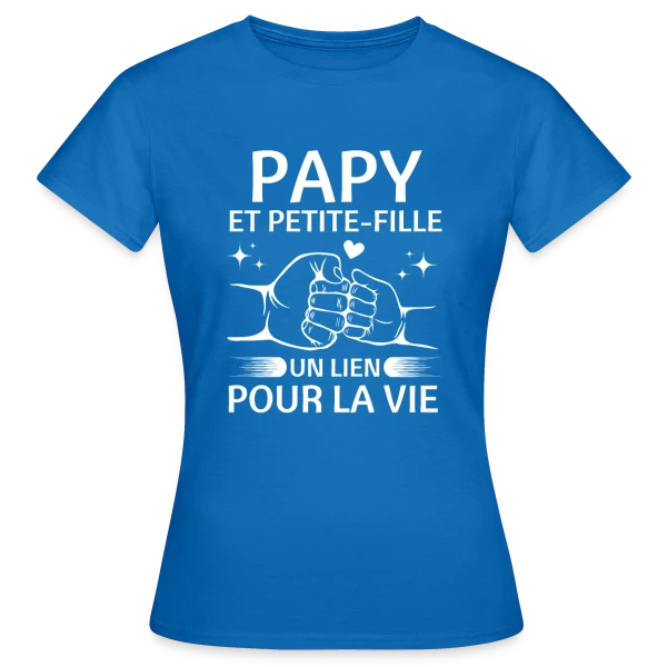 Maquette de T-shirt Femme « Papy et Petite-Fille - Un Lien pour la Vie » à personnaliser