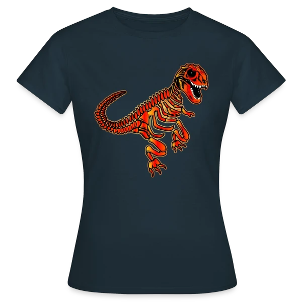 Maquette de T-shirt Femme « T-Rex Fossile Rouge Éclatant » à personnaliser