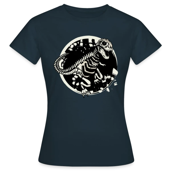Maquette de T-shirt Femme « T-Rex Fossile : Le Squelette de Dinosaure Mythique » à personnaliser