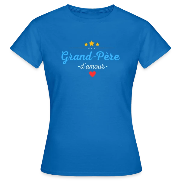 Maquette de T-shirt Femme « Grand-Père d'Amour : Personnalisé avec Noms des Petits-Enfants » à personnaliser