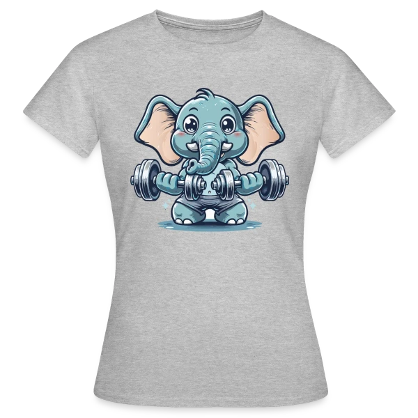 Maquette de T-shirt Femme « L'Éléphant Sportif Rigolo » à personnaliser