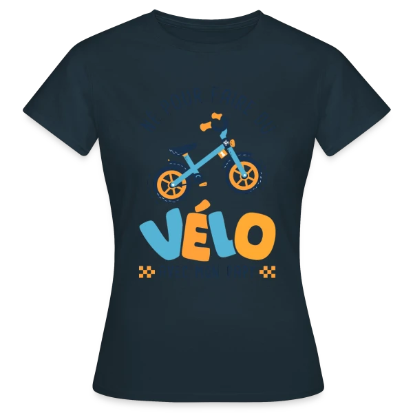 Maquette de T-shirt Femme « "Né pour le Vélo avec Papy" » à personnaliser