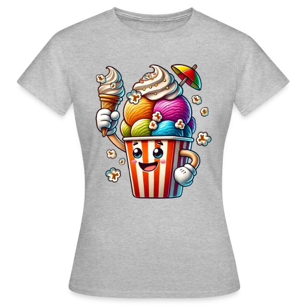 Maquette de T-shirt Femme « Glace Comic : Fun, Fraîcheur Estivale & Gourmandise » à personnaliser